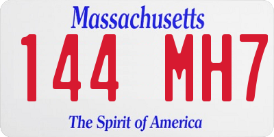 MA license plate 144MH7