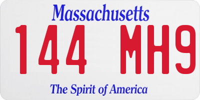 MA license plate 144MH9