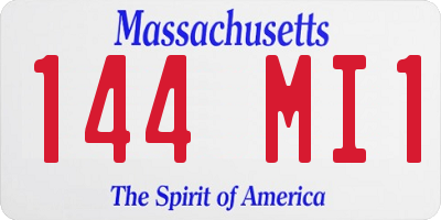 MA license plate 144MI1