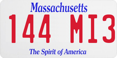 MA license plate 144MI3