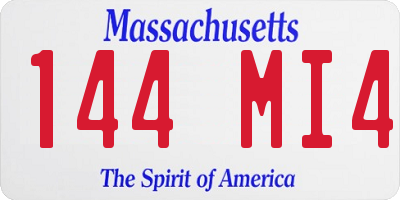 MA license plate 144MI4
