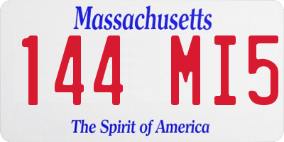 MA license plate 144MI5