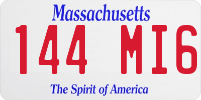 MA license plate 144MI6