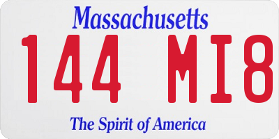 MA license plate 144MI8