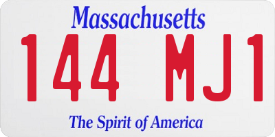 MA license plate 144MJ1
