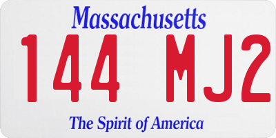 MA license plate 144MJ2