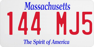 MA license plate 144MJ5