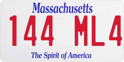 MA license plate 144ML4