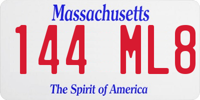 MA license plate 144ML8