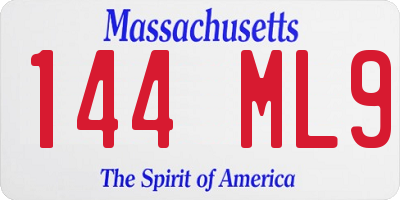 MA license plate 144ML9