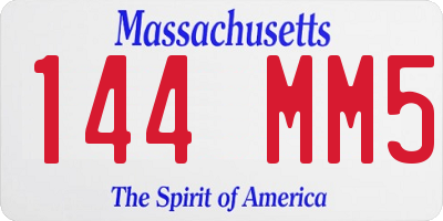 MA license plate 144MM5