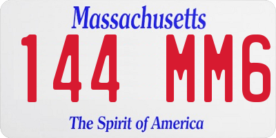 MA license plate 144MM6