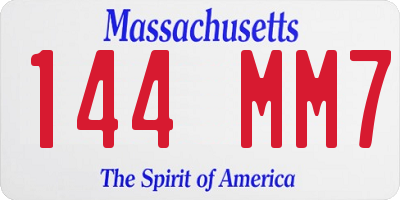 MA license plate 144MM7