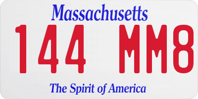 MA license plate 144MM8