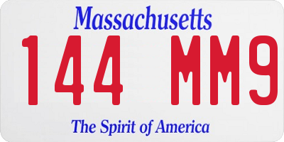 MA license plate 144MM9