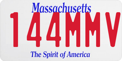 MA license plate 144MMV