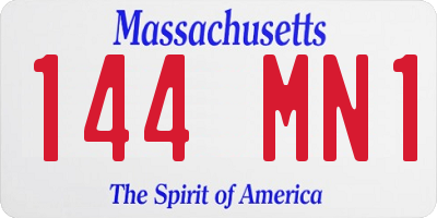 MA license plate 144MN1