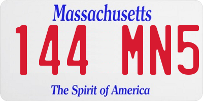 MA license plate 144MN5