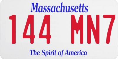 MA license plate 144MN7