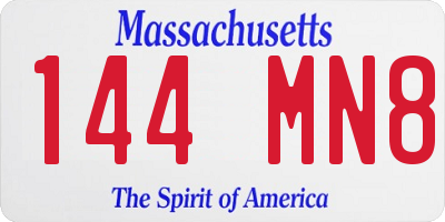 MA license plate 144MN8