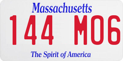 MA license plate 144MO6