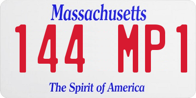 MA license plate 144MP1