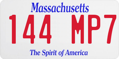 MA license plate 144MP7