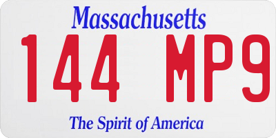 MA license plate 144MP9