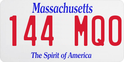 MA license plate 144MQ0
