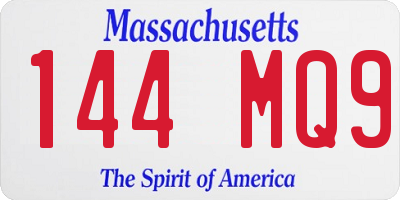 MA license plate 144MQ9