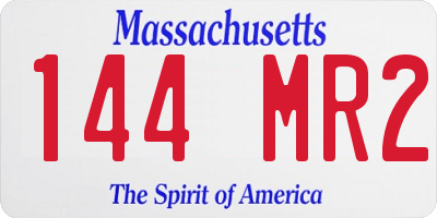 MA license plate 144MR2
