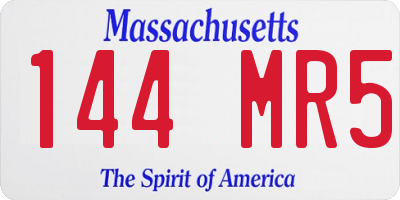 MA license plate 144MR5