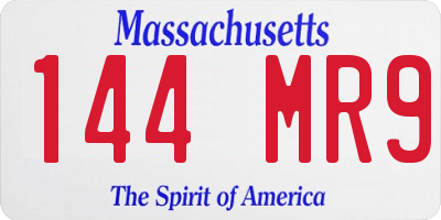 MA license plate 144MR9