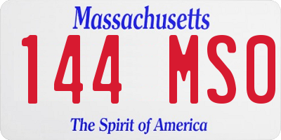 MA license plate 144MS0