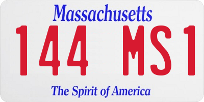 MA license plate 144MS1