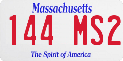 MA license plate 144MS2