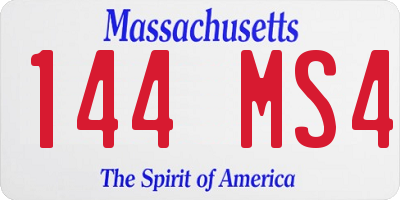 MA license plate 144MS4