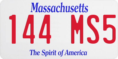 MA license plate 144MS5