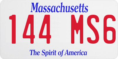 MA license plate 144MS6