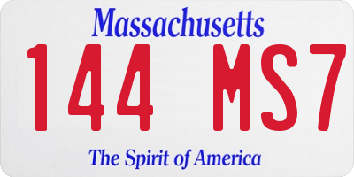 MA license plate 144MS7