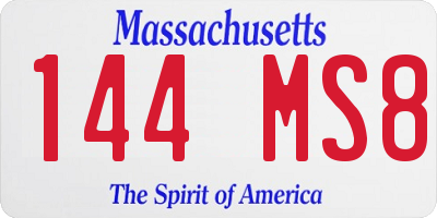 MA license plate 144MS8