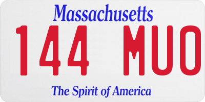 MA license plate 144MU0