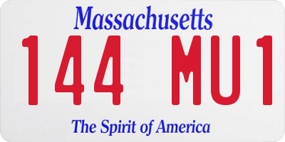 MA license plate 144MU1
