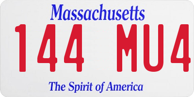 MA license plate 144MU4