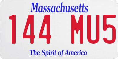 MA license plate 144MU5