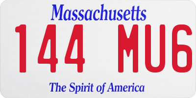 MA license plate 144MU6