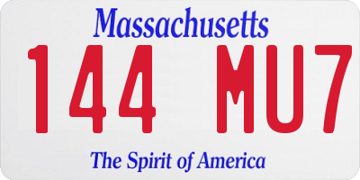 MA license plate 144MU7