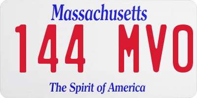 MA license plate 144MV0