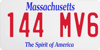 MA license plate 144MV6