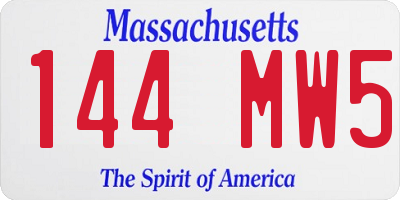 MA license plate 144MW5